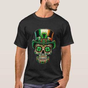 Camiseta San Patties - Irlandês Sugar Skull Day Of Morto Ru