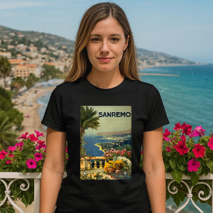 Camiseta San Remo, Itália Viagens Turísticos Vintage