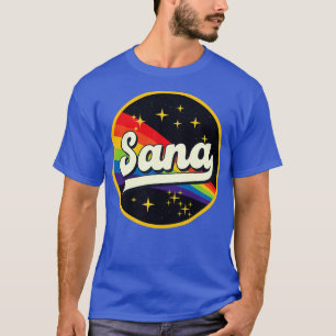 Camiseta Sana Rainbow No Estilo De Vintage Espacial