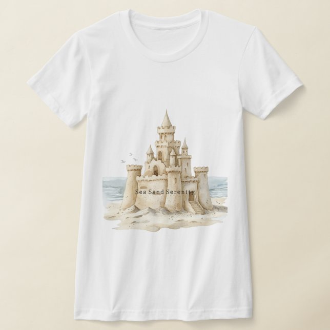 Camiseta Sand Castle Beach Sea Sand Serenity (Postura )