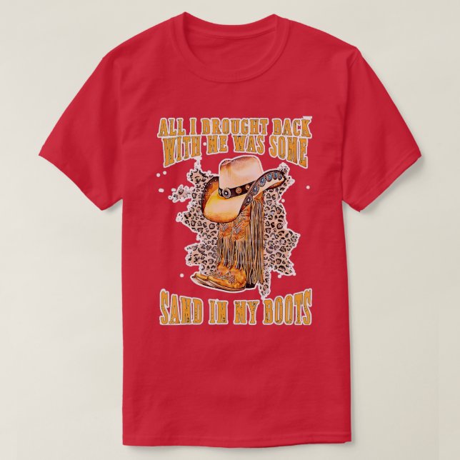Camiseta Sand In My Boots Country Music Amadurece Texas Cow (Frente do Design)