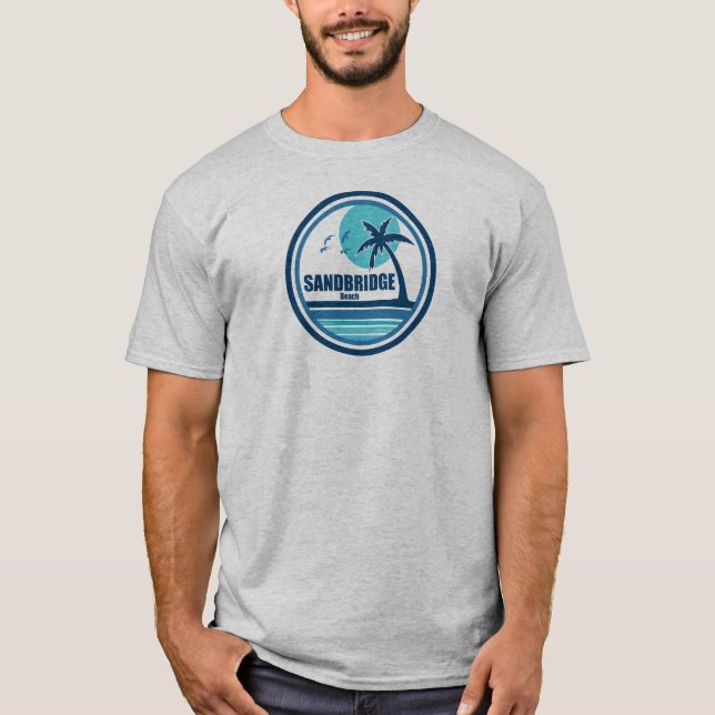 Camiseta Sandbridge Beach Virginia Palm Tree Birds (Frente)