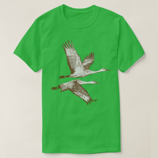 Camiseta Sandhill Crane Migração (Frente do Design)