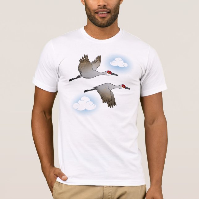 Camiseta Sandhill Cranes em vôo (Frente)