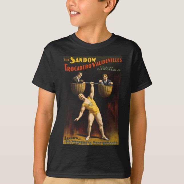 Camiseta Sandow Eugen Sandow Vaudeville Weightlifter (Frente)