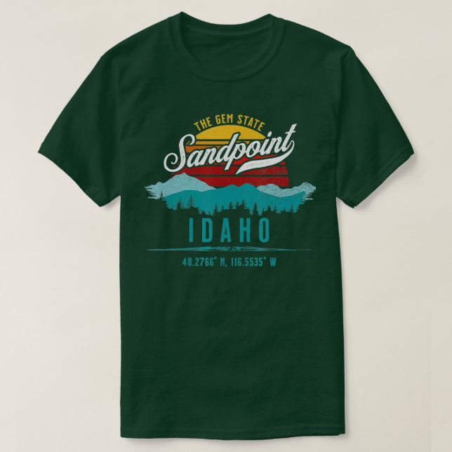 Camiseta Sandpoint Idaho Souvenir 5 (Frente do Design)