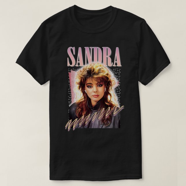 Camiseta Sandra Cretu 80s Design de Arte com Ventilador Ret (Frente do Design)