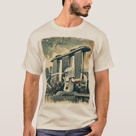 Camiseta Sands da Marina Bay em Cingapura Distante
