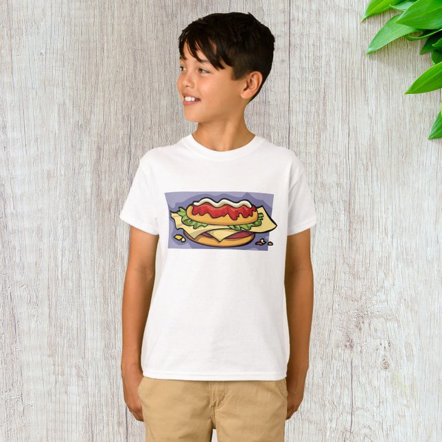 Camiseta Sanduíche com Alface Queijo e Molho (Criador carregado)