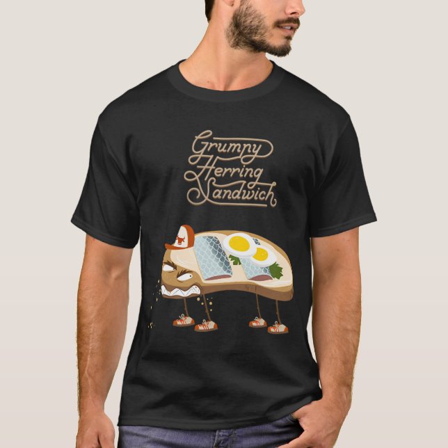 Camiseta Sanduíche de Arenque Mal-humorado (Frente)