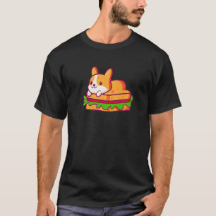 Camiseta Sanduíche de Cachorro Fofo Corgi