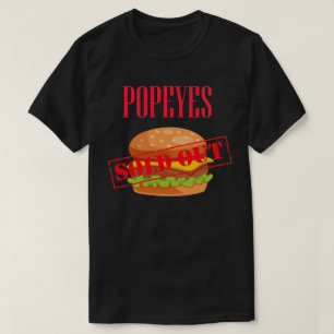 Camiseta Sanduíche De Frango De Popeyes Vendido Comida Verm