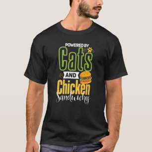 Camiseta Sanduíche de Frango   Gato  Hambúrguer de Frango