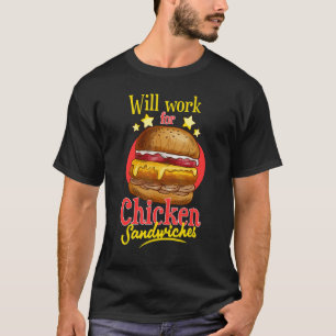 Camiseta Sanduíche de Frango Vou Trabalhar por Hambúrguer