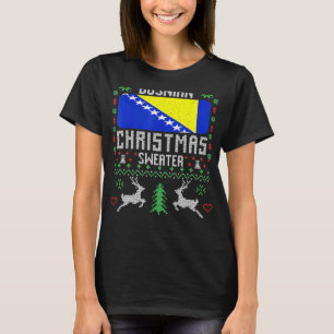 Camiseta Sanduíche de Natal da Bósnia Flag Bosnian