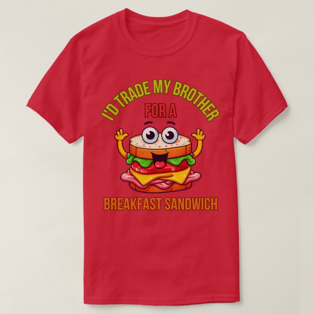 Camiseta Sanduíche do Café da Manhã 3 (Frente do Design)