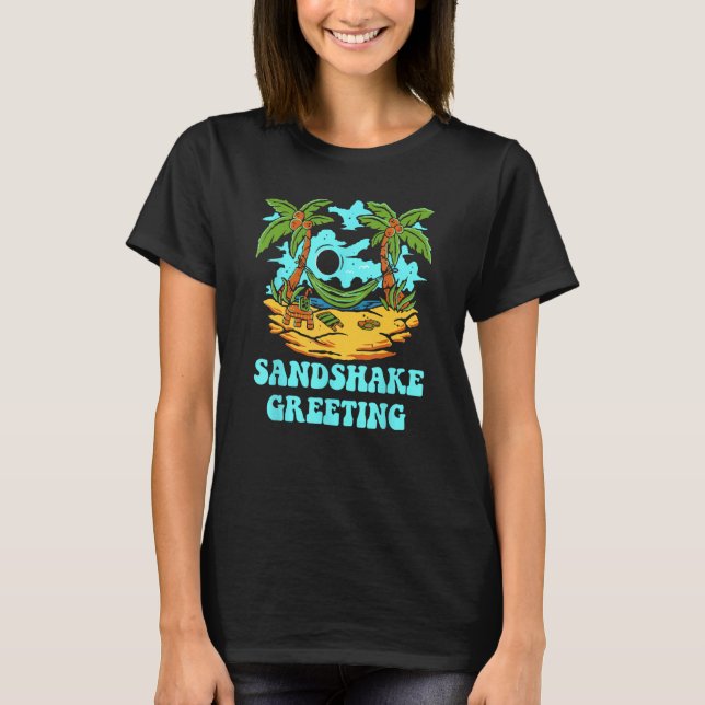 Camiseta Sanduíche Saudação Praia Camping Ocean Camper Frie (Frente)