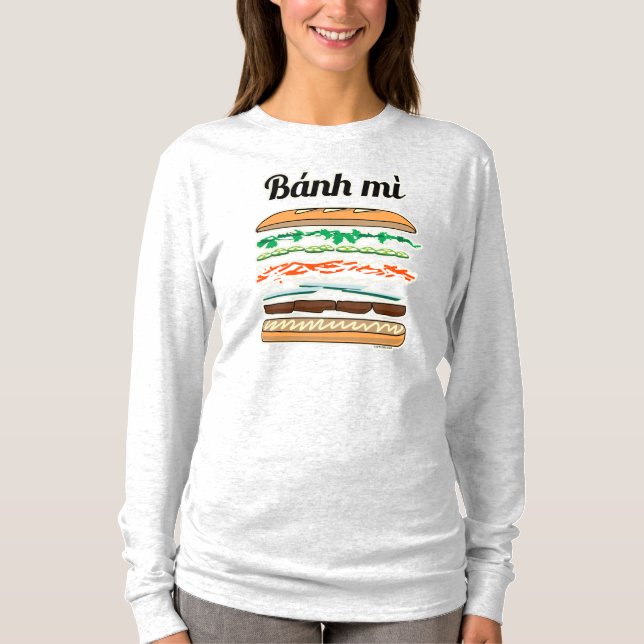 Camiseta Sanduíche vietnamita de Banh Mi baguete francês (Frente)