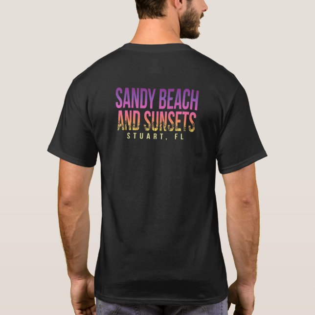 Camiseta Sandy Beach E Pôrs do sol Stuart Summer Trop (Verso)