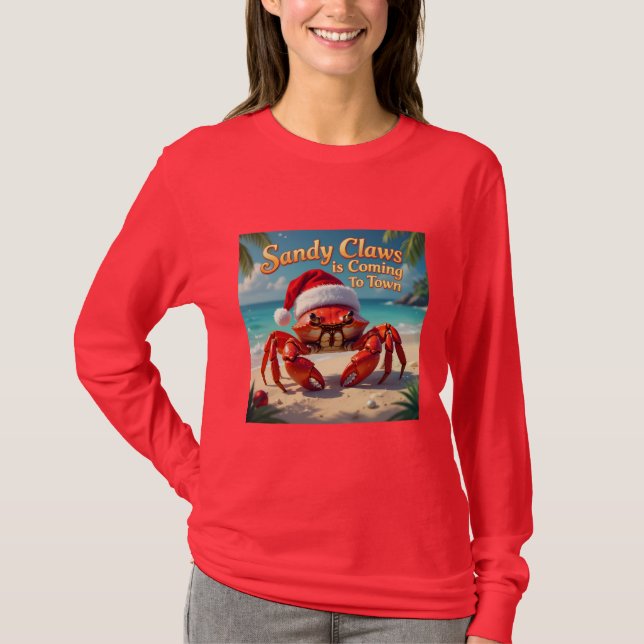 Camiseta Sandy claws is coming to town (Frente)
