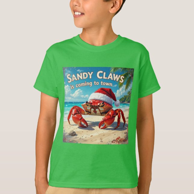 Camiseta Sandy claws is coming to town (Frente)