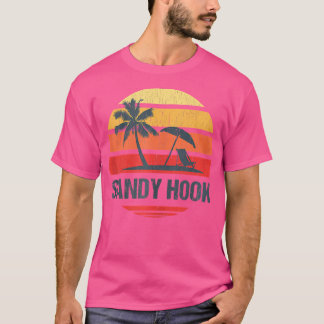 Camiseta Sandy Hook Nj Beach Retro Sun Distante Design
