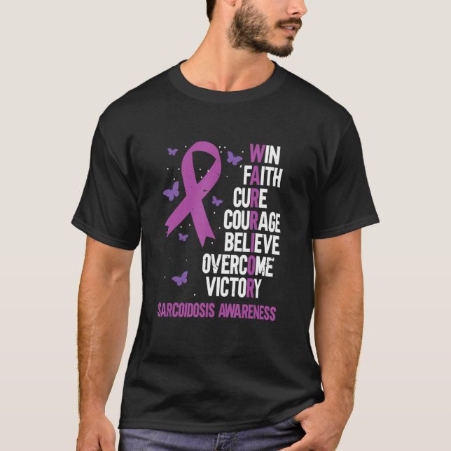 Camiseta Saneamento da Sarcoidose Apoio à Sarcoidose (Frente)