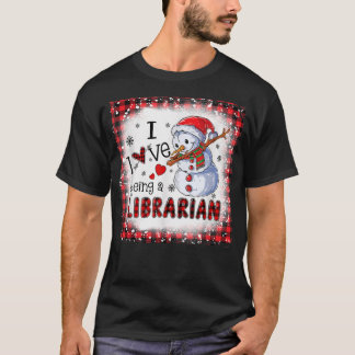 Camiseta Sangrado Eu Adoro Ser Um Feliz Natal Bibliotecário