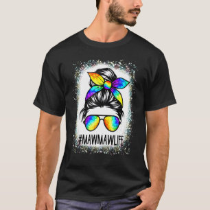 Camiseta Sangramento Mawmaw Vida Cabelo Mensageiro Tie Dye 
