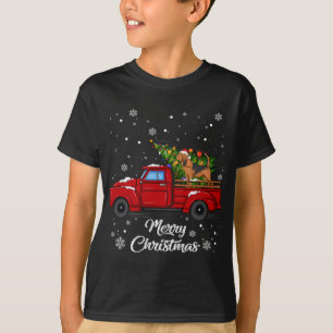 Camiseta Sangue Caminhão Vermelho Merry Xmas Tree Dog Lo