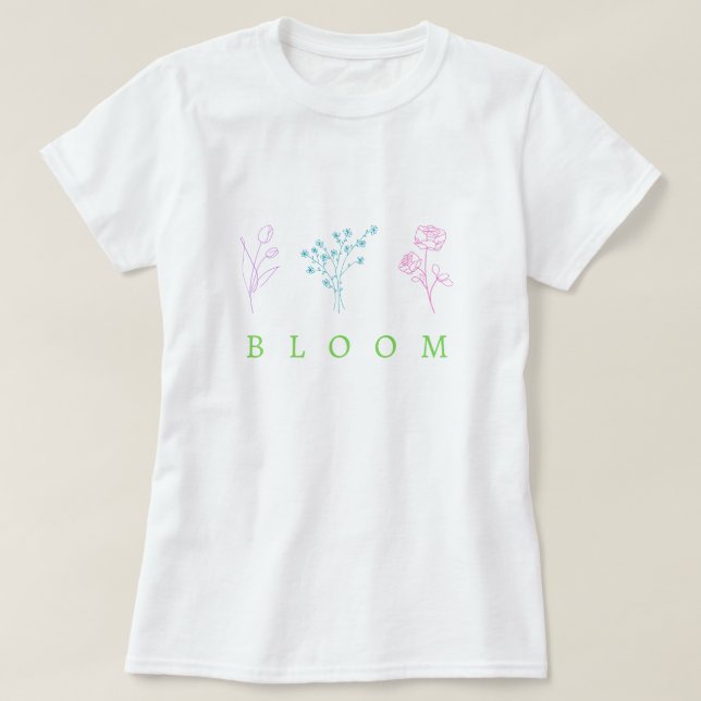 Camiseta Sangue com flores minúsculas (Frente do Design)
