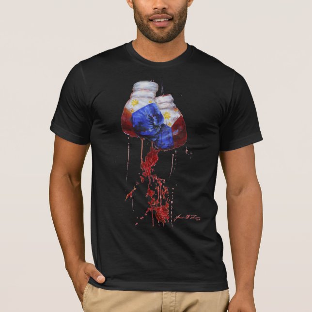 Camiseta Sangue da obscuridade filipina do guerreiro (Frente)