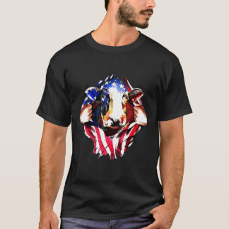 Camiseta Sangue De Vaca Dentro De Mim Bandeira Dos EUA
