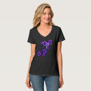 Camiseta Sangue Encantado - Crânio Floral Místico