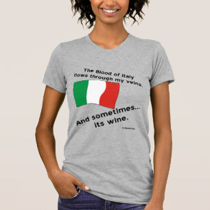 Camiseta Sangue Italiano Corre pelas Veias Às Vezes é Vinho