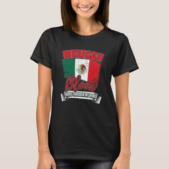 Camiseta Sangue Mexicano Atravessa Minhas Veias No México (Frente)