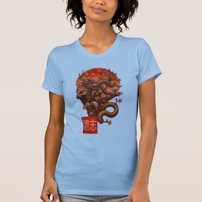 Camiseta Sangue Moon Yokai - Arte Japonesa Escura (Frente)