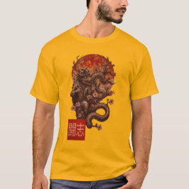 Camiseta Sangue Moon Yokai - Arte Japonesa Escura