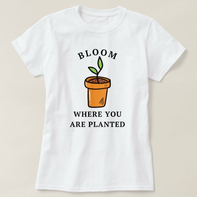 Camiseta Sangue Onde Você Está Plantado | Engraçado de jard (Frente do Design)