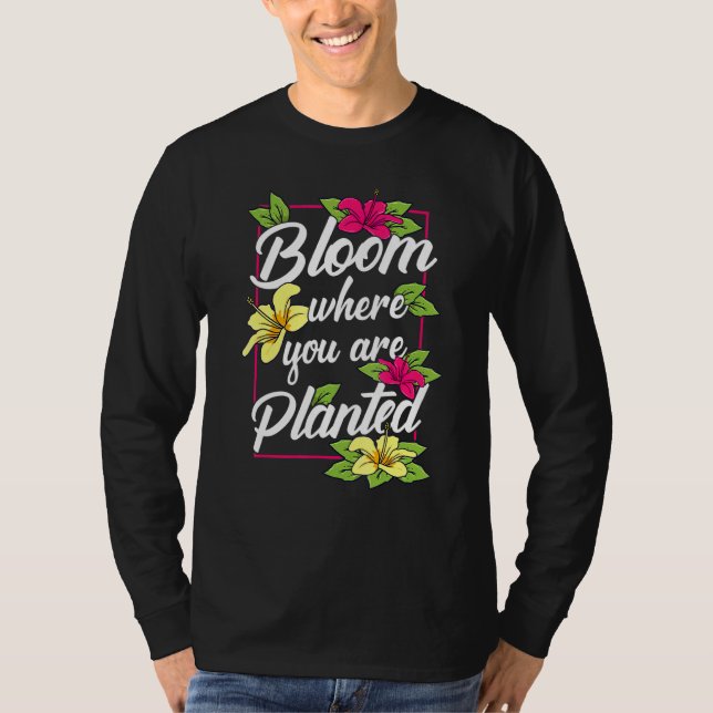Camiseta Sangue Onde Você Plantou Jardinagem Flor (Frente)