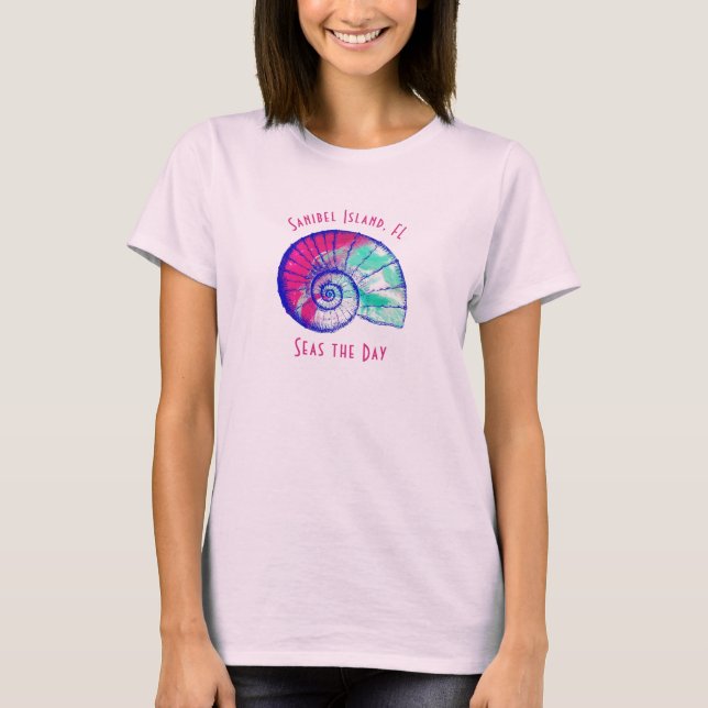 Camiseta Sanibel Island Florida Pretty Seashell T-Shirt (Frente)