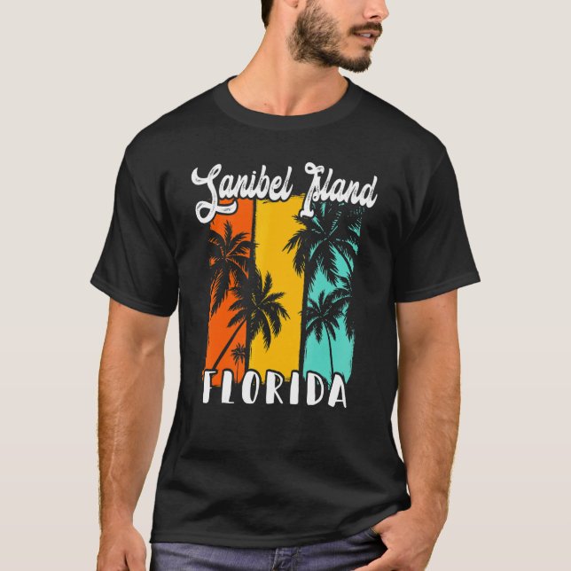 Camiseta Sanibel Island Palm Trees Beach Florida Vacation F (Frente)