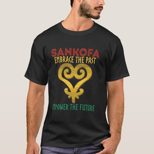 Camiseta Sankofa Abrace o Passado pelo Juneteenth (Frente)