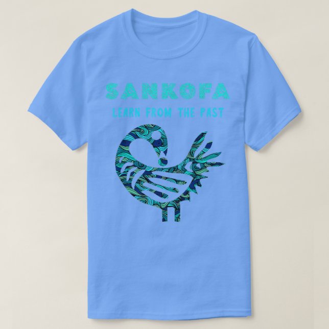Camiseta Sankofa Aprenda Com O Padrão Do Pássaro Africano P (Frente do Design)