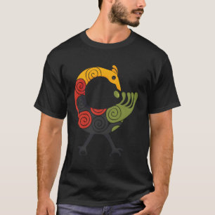 Camiseta Sankofa Bird Adinkra Art Em Cores Pan-Africanas