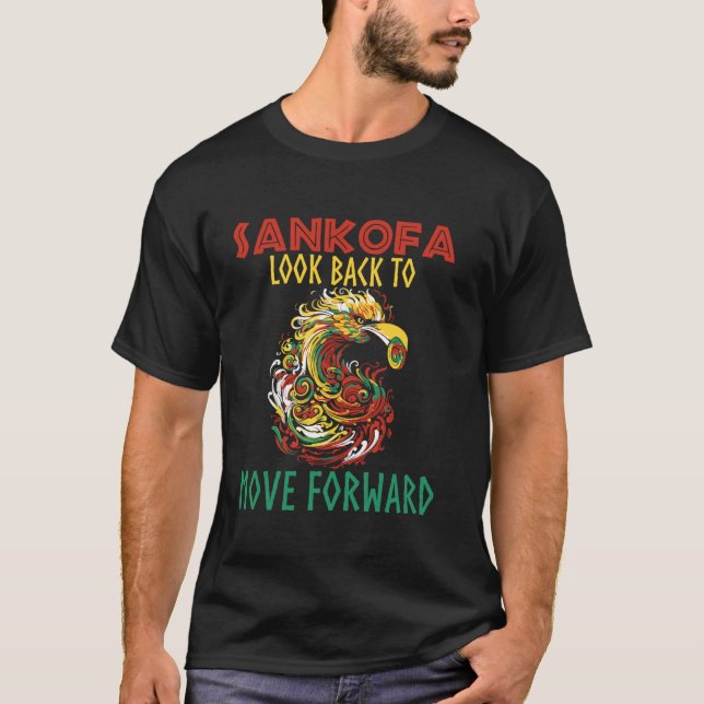 Camiseta Sankofa Olhe para Trás para Avançar no Juneteenth (Frente)