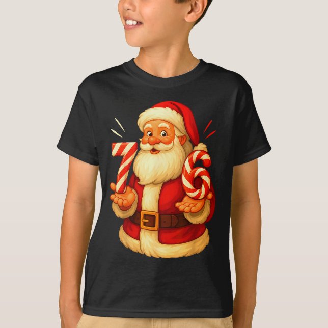 Camiseta Santa 67 Candy Cane Six Seven Santa Claus Funny Ch (Frente)