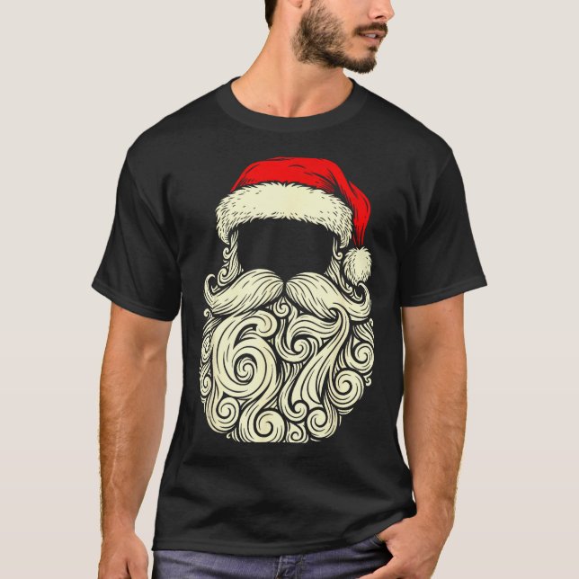 Camiseta Santa 67 Hidden In Beard Christmas  (Frente)