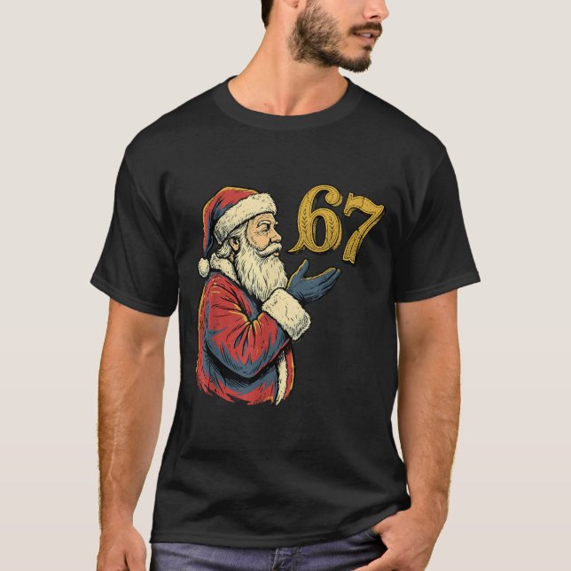 Camiseta Santa 67 Number Funny Christmas Meme Se  (Frente)