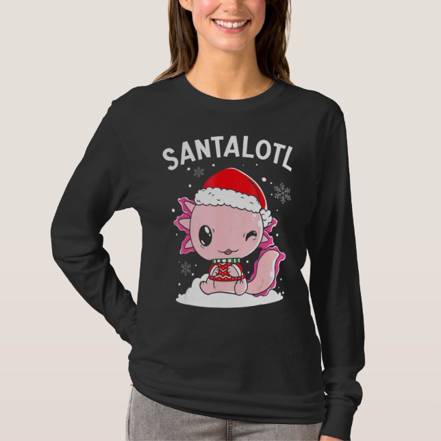 Camiseta Santa Axolotl Amphibian Merry Christman Xmas Day A (Frente)
